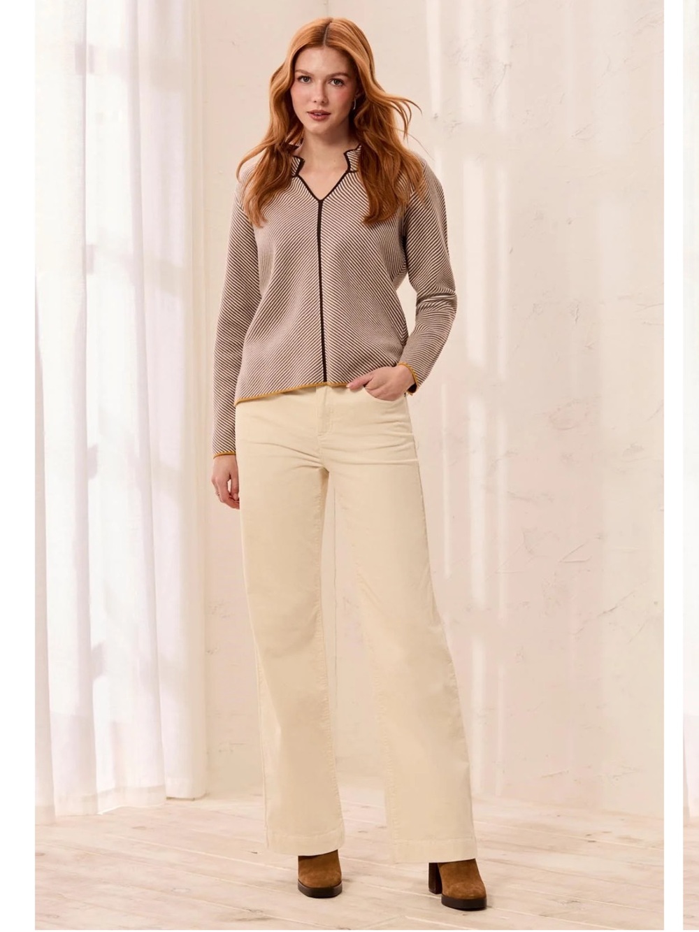 Tribal Soft Stretch Cordoroy High Rise Ankle Pant-Moonstone